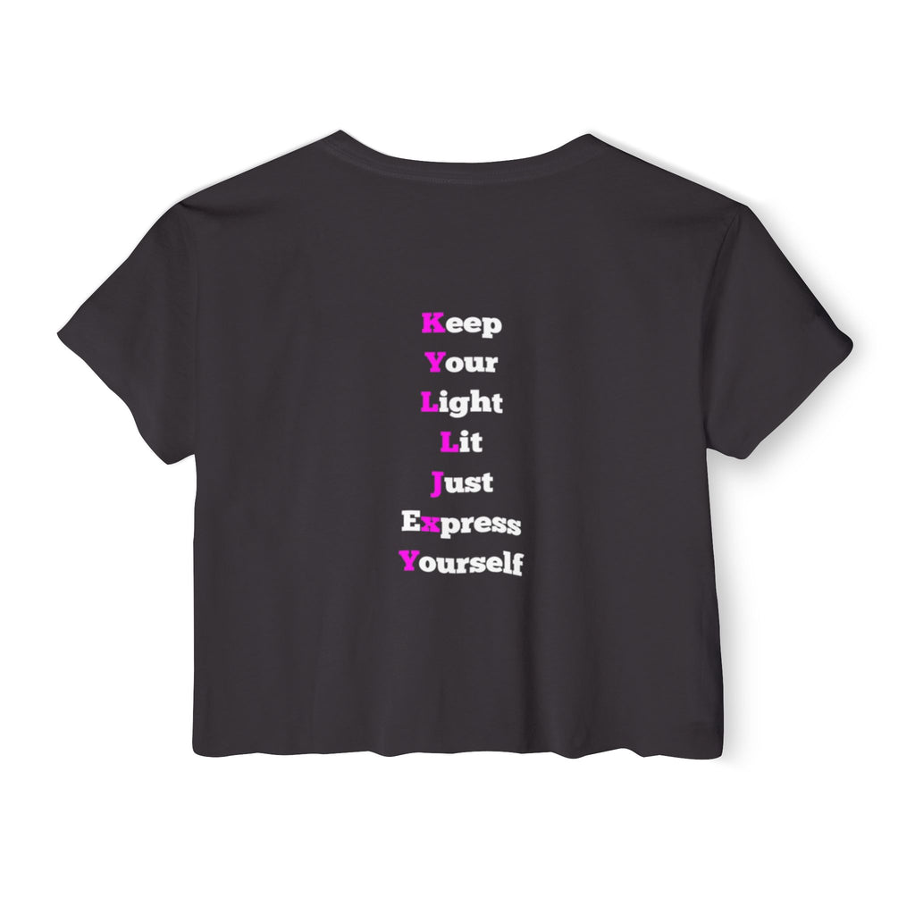 KYLLJXY Festival Crop Top | KYLITJKEY Vertical Phrase Crop Top