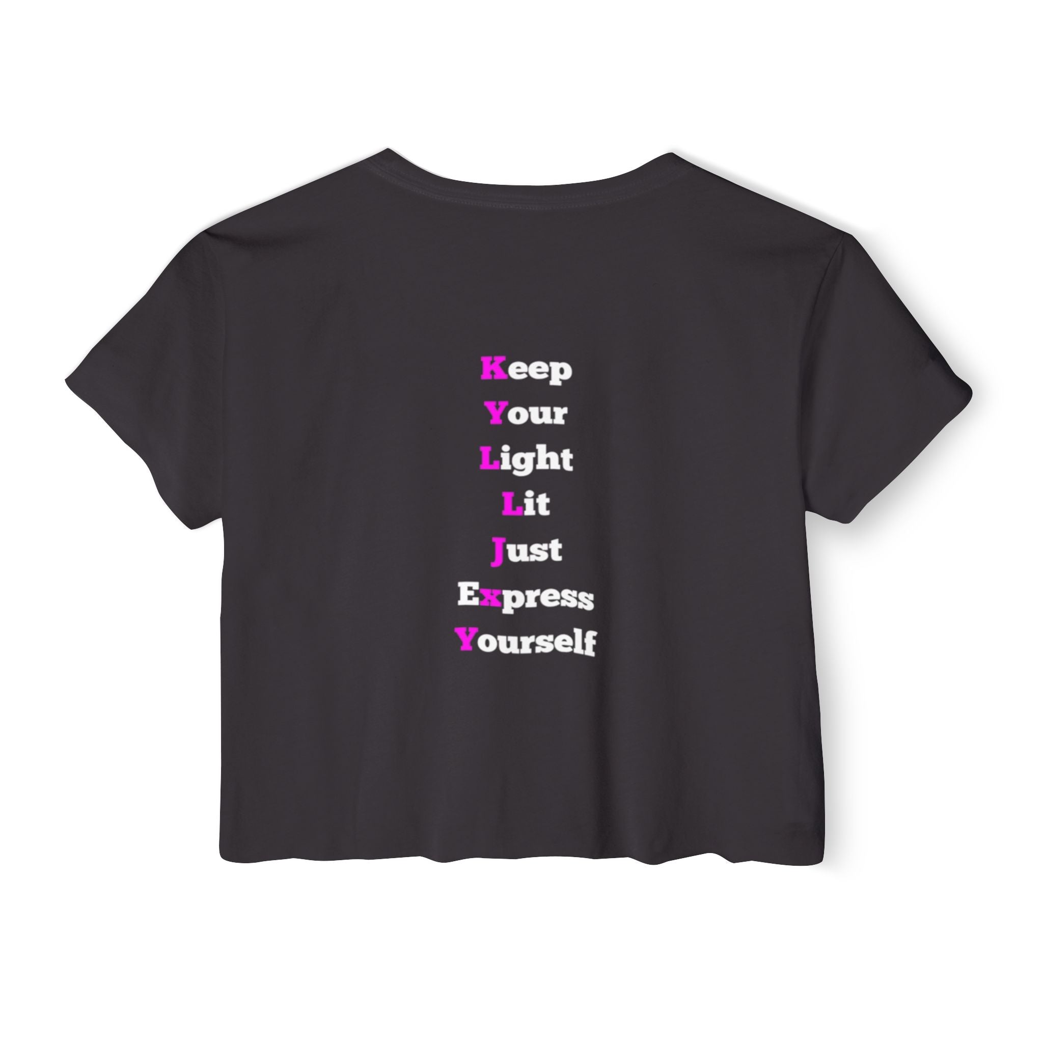 KYLLJXY Festival Crop Top | KYLITJKEY Vertical Phrase Crop Top